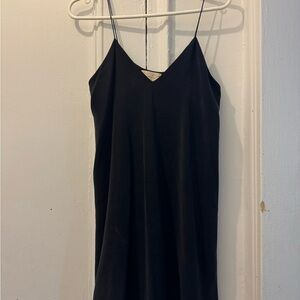 Alice + Olivia Silk Black V-Neck Slip Dress